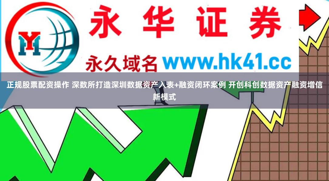 正规股票配资操作 深数所打造深圳数据资产入表+融资闭环案例 开创科创数据资产融资增信新模式