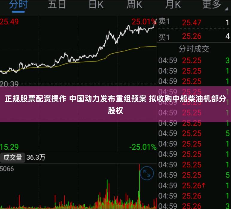 正规股票配资操作 中国动力发布重组预案 拟收购中船柴油机部分股权